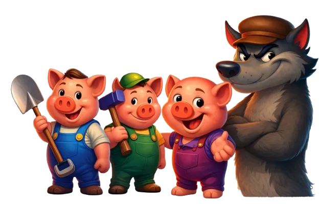 Tree pigs and wolf